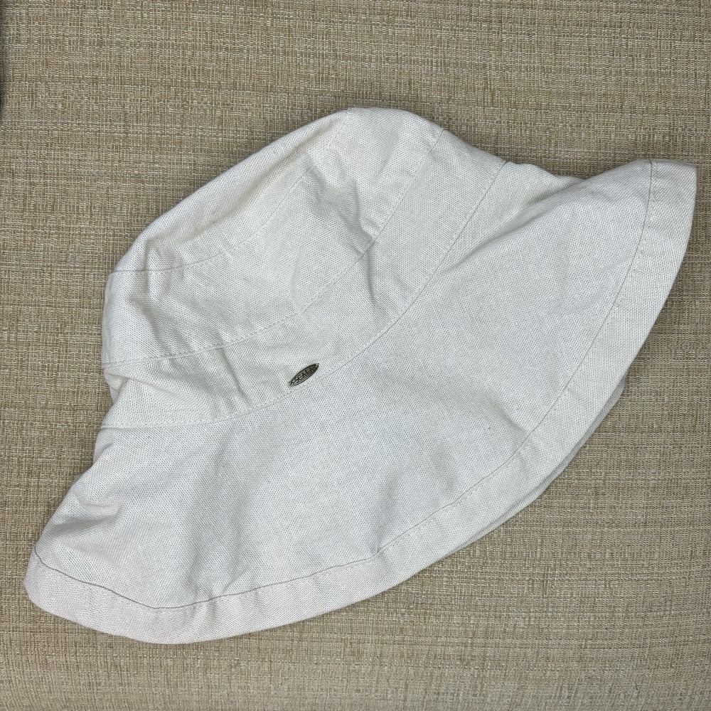 Scala Beige Bucket Hat Sun Adjustable Hat One Size Coastal Cotton Boho Neutral